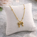 Minimal Bow Pendant Anti-Tarnish Necklace