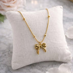 Minimal Bow Pendant Anti-Tarnish Necklace